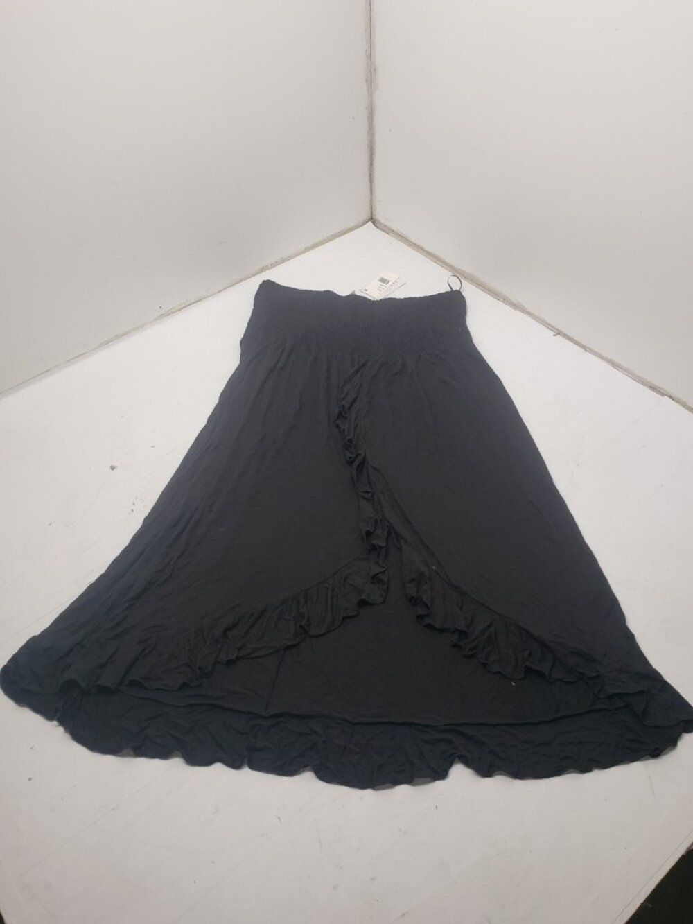 Raviya Women’s Black Smocked Strapless Maxi Dress Swim Cover Up XL NWT
